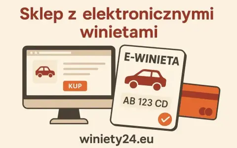 Kupuj elektroniczne winiety na Słowację online. Komputer z przyciskiem "KUP", e-winieta z numerem rejestracyjnym i karta płatnicza.